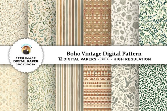 Boho Vintage Digital Patterns: Timeless Elegance for Modern Creations