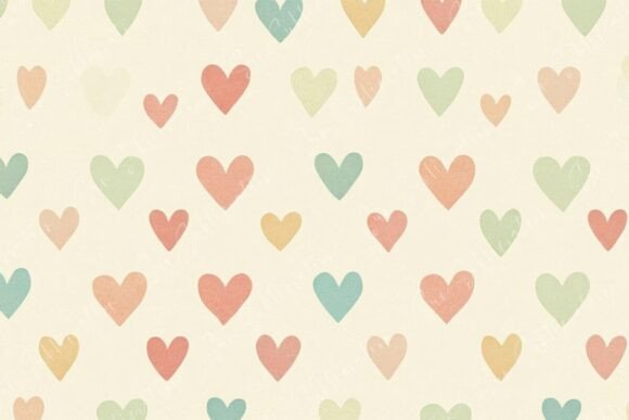 Colorful Heart Patterns on a Soft Cream Background: A Guide to Digital Art and Design