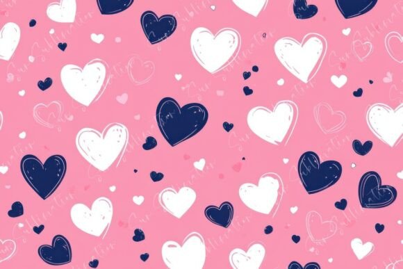 Colorful Heart Patterns on a Soft Pink: A Versatile Design for Expressing Love