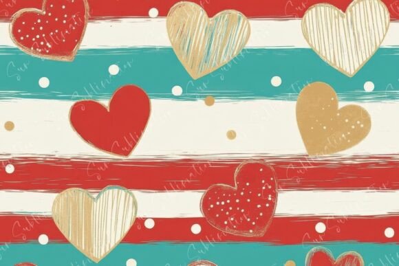 Colorful Heart Patterns on Stripes: A Creative and Versatile Design Trend