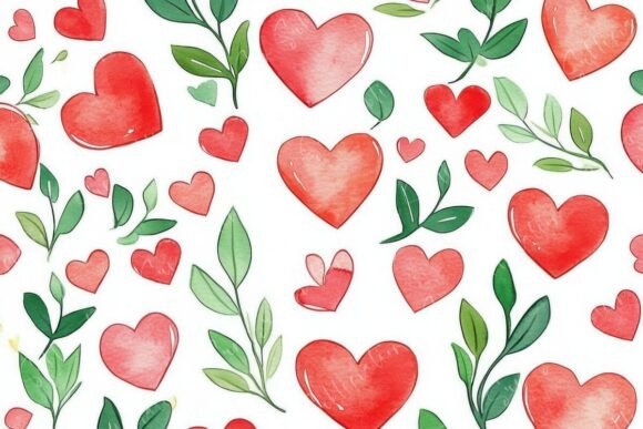 Colorful Heart Patterns with Greenery