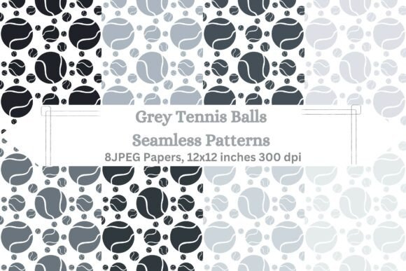 Grey Tennis Balls Seamless Patterns – Elevating Design with a Sporty Twist
