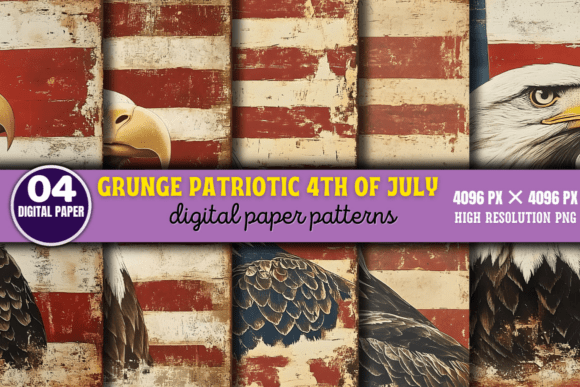 Grunge Patriotic 4th of July Patterns 12