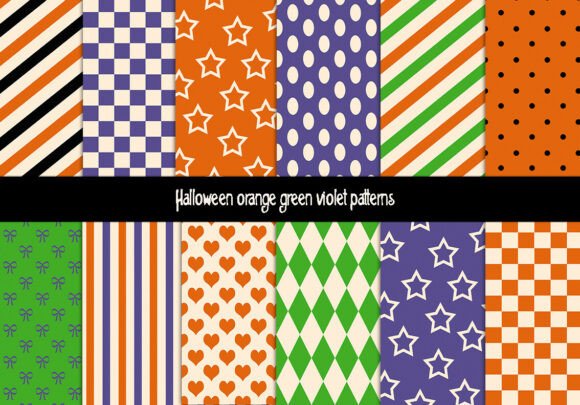 Halloween Orange Green Violet Patterns: A Festive Twist for Your Holiday Creations