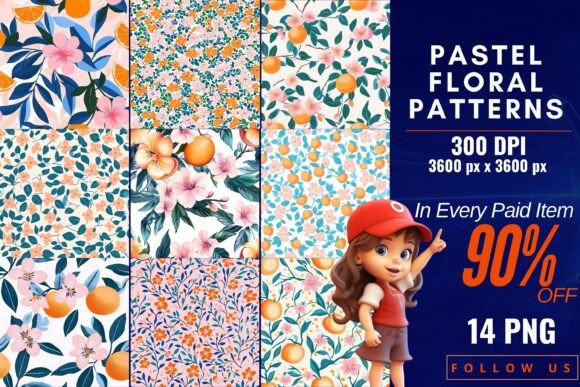 Pastel Floral Patterns: A Touch of Soft Elegance for Your Projects