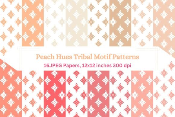Peach Hues Tribal Motif Patterns: A Versatile Design Collection for Creative Projects