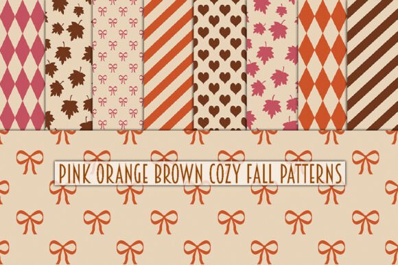 Pink Orange Brown Cozy Fall Patterns for Seasonal Creativity and Decor