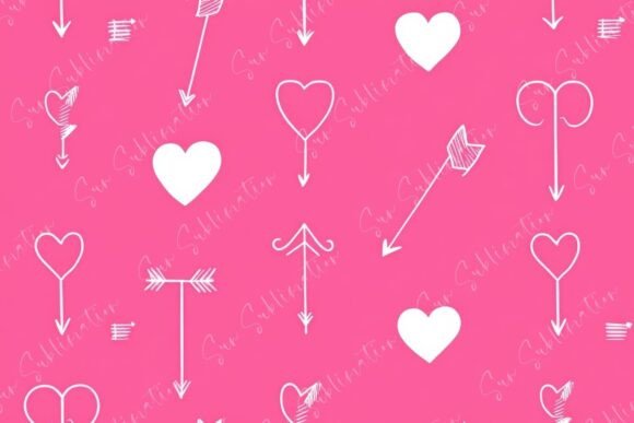 Playful Patterns of Hearts and Arrows: A Vibrant Design for Creative Projects