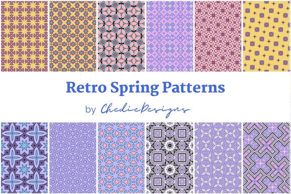 Retro Spring Surface Patterns for Creative Projects