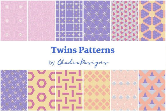 Twins Surface Patterns: Versatile Digital Illustrations for Creative Projects