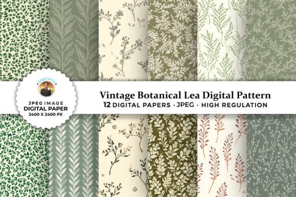 Vintage Botanical Leaf Digital Patterns: A Timeless Resource for Creative Projects