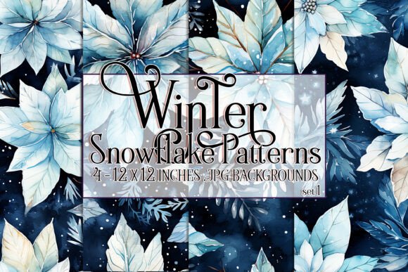 Watercolor Winter Snowflake Patterns 1: A Unique Addition to Your Creative Toolkit