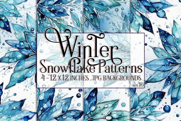 Watercolor Winter Snowflake Patterns 16: A Unique Collection for Creative Projects