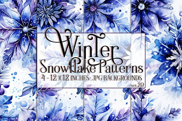 Watercolor Winter Snowflake Patterns 20: A Unique Resource for Creative Projects