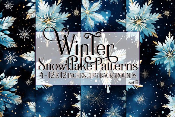 Watercolor Winter Snowflake Patterns 4 – A Versatile Addition to Your Creative Toolkit
