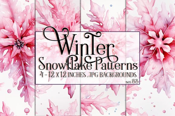 Watercolor Winter Snowflake Patterns 53 – A Versatile Design Resource
