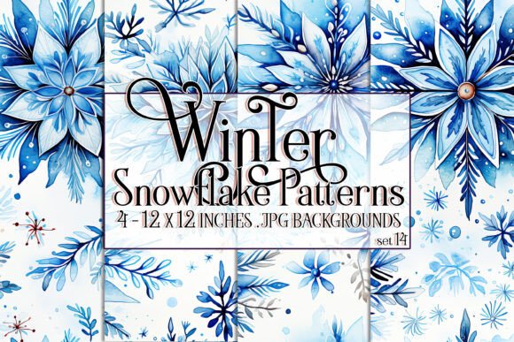 Watercolor Winter Snowflake Patterns: A Unique and Versatile Design Resource