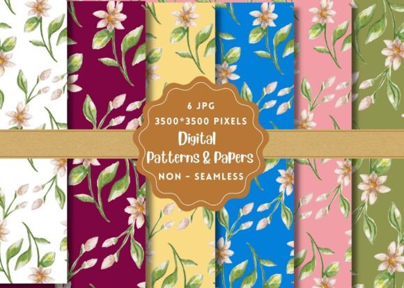 White Florals Digital Paper Patterns: Elegant Designs for Every Project